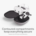 Meta Quest Compact Carrying Case — Works with Meta Quest 3/3S — Refreshed Compact Design — Fits Quest 3/3S, Touch Plus Controller, Active Straps, Charging Cable, and Adapter