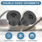 uxcell 4Pcs Cable Cord Grommet, 3/8"(10mm) Rubber Desk Grommets Wire Pass Through Hole Cover with Marked Cable Ties for Home Office Cable Wire Protection, Black