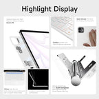 nimin Keyboard Case for iPad Pro 13 inch 2024 (M4), Multi-Touch Trackpad, Magnetic Attach, 7-Color Backlight, Auto Sleep/Wake, Snow White