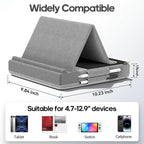 KDD Tablet Pillow Stand, Multi-Angle Viewing Ipad Holder for Lap, Bed and Desk, Foldable Soft Pad Dock with Stylus Mount Compatible with Ipad Pro 12.9, 10.5, 11, Air, Mini, Phones, Books, E-Reader