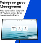 Poly Studio V12 – USB Video Bar for Small Rooms - 4K 20MP Camera, AI-Enhanced Audio, Noise Cancellation, Poly Lens Management - Microsoft Teams, Zoom & Google Meet Compatible - Thoughtfully Made