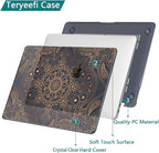 Teryeefi Compatible with MacBook Air 13 inch Case M1 Chip A2337 A2179 A1932 Retina Display Touch ID (A2018 2019 2020 Release), Plastic Hard Shell & Keyboard Cover & Screen Protector,Gold Mandala