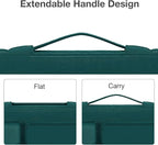 MOSISO 360 Protective Laptop Case 13.3 inch, 13-13.3 inch Laptop Sleeve Compatible with MacBook Air/Pro 13 / Pro 14, HP Dell ASUS Lenovo, Side Open Bag with 2 Raised&1 Flapover Pockets, Teal Green