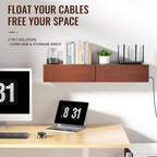 Cinati Large Cable Management Box, 15.8" Wooden Cable Organizer for Floor Wires Storage, Wall Mount Cord Hider Box for Electrical Cord Management, Power Strip Wire Organization for Desktop Home Office