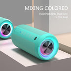 Ortizan Portable Bluetooth Speakers, IPX7 Waterproof Wireless Speaker with 24W Loud Stereo Sound, Outdoor Speaker with Bluetooth 5.3, Deep Bass, RGB Lights, Dual Pairing, 30H Playtime for Home, Party