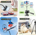 Aureday Phone Tripod, 82" Tripod for iPhone with Flexible Gooseneck, Wireless Remote and Phone Holder, Extendable Cell Phone&Camera Tripod Stand for Selfies/Video Recording/Live Streaming/Vlogging