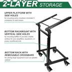 12U DJ Mixer Stand Rack Mount Rolling Stand Stage Cart Adjustable Rack Mount for Music Studio Booth Pro Audio Recording Cabinet Stage Equipment