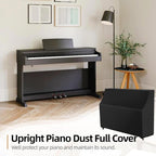 Upright Piano Keyboard Dust Cover, Stretchy Music Dirt Proof Keyboard Cover With Durable Elastic & Cord Lock Must Have Piano Accessories