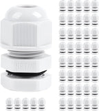 XHF 45 Pcs 1/4 Inch IP68 Strain Relief Nylon Cord Grip NPT Cable Glands Adjustable UL Listed and RoHS Compliant (Grey)