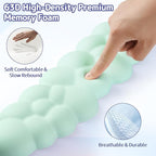 Cloud Wrist Rest Keyboard, Cloud Keyboard Wrist Pad Set with PU Leather Memory Foam, Cute Arm Rest for Palm Support, PC/Gaming Desk Accessories/Office Setup/Computer Hand Cushion - Light Green