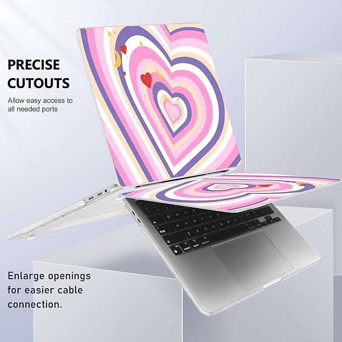 for MacBook Pro 16 inch Case 2019 2020 Release Model A2141, Plastic Hard Shell Cover with Keyboard Cover & Screen Protector for MacBook Pro 16 inch with Touch Bar & Touch ID, Wildflower Heart