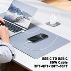 iPhone 16 15 Pro Max Charger Fast Charging,45W Dual Port USB C Fast Charger Block [2-Pack] & Extra Long 60W 3/6/10/10FT USB C Cable - PD Quick Adapter 3.0 for iPhone 16 15/16 15Pro/16 15 Plus.
