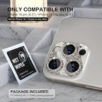 Choiche Compatible for iPhone 16 Pro/iPhone 16 Pro Max Camera Lens Protector, Bling Camera Cover with 9H Tempered Glass Lens Screen Protector Metal Ring Accessories (Glitter-Titanium Natural)