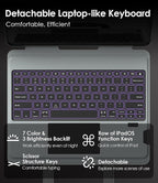 Nillkin Carry Go Keyboard Case for iPad Air 13 inch (M3/M2) with Handle, iPad Pro 12.9 (3rd/4th/5th/6th Gen) Rugged Case with Detachable Keyboard, Magic Trackpad, 7 Colors Backlit, Camera Cover, Black