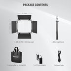 NEEWER Upgraded RGB LED Studio Video Light with Tripod Stand, App Control 50W 7000Lx CRI97+ 3200-5600K Dimmable Panel Key Lighting Kit for Game Streaming YouTube Recording Photography, RGB660 PRO II