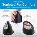 Evoluent – Inventor of the Vertical Mouse – VM4RW Ergonomic Vertical Mouse Right Hand M-to-L Wireless USB, Sculpted for Comfort, Reduces Wrist Strain, Adjustable Speed, Customizable Buttons in Windows