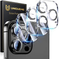 UniqueMe for 3 Pack iPhone 16 Pro/iPhone 16 Pro Max Camera Lens Protector - [Drop Protection] [Case Friendly] 9H Tempered Glass Camera Cover Screen [Update New Version] - Glitter Black