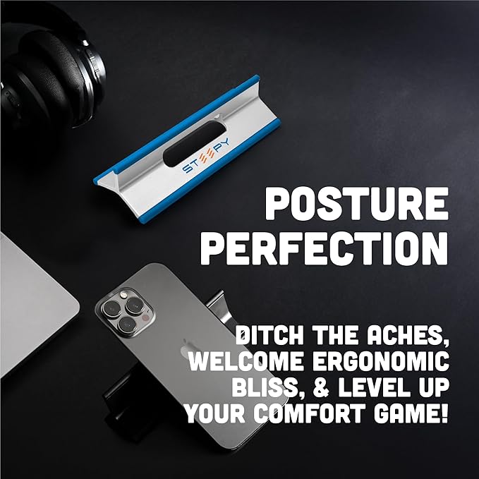 Steepy Portable Laptop Stand for Desk – Adjustable Height, & Portable Laptop Holder – Ergonomic Computer Stand for Cooling & Comfort – Slip-Proof, Sturdy Design – Universal Fit for 13-17 Inch Devices