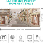 Tokyo Street Mouse Pad Anime Japanese Desk Mat Kawaii Large Gaming Mousepad XL Beige Cute Mousepad Gaming Non-Slip Rubber Base Stitched Edges Keyboard Mouse Mat Desk Pad for Office Home and Game
