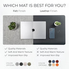 Nordik Large Felt Desk Mat – Stone Oat Beige – 35 x 17 inch – Computer Desk Mat – Keyboard and Mouse Pad – Large Desktop Felt Pad