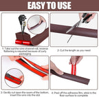 Floor Cord Cover Cavity 0.8"x0.37" Self Adhesive Cord Hider, 10FT Low Profile Cable Management, Extension Strip Protector for Wires, Prevent Cable Trips for Offices, Gyms, Exhibitions（Coffee）