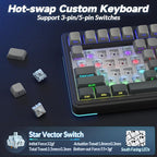 AULA S75 PRO Wireless Gaming Keyboard with Screen & Knob, Tri-Mode Hot Swappable Mechanical Keyboard 75%, Pre-lubed Switches, RGB Backlit, Side Printed PBT Keycaps, Creamy Sounding Computer Keyboards