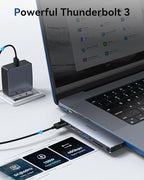 USB C Adapter HDMI USB Multiport Hub,8 in 2 Accessories with 4K@60hz HDMI,Thunderbolt 3,USB C and 3 USB A 3.0 Data Ports SD TF Card Reader, Audio (Grey)