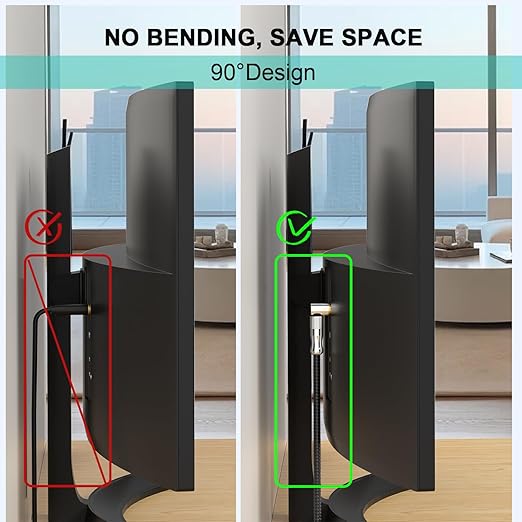 EMK Premium 24K Gold-Plated Right Angle Optical Cable – 90° Toslink to Toslink (1.2M/4Ft), 360° Rotatable for Soundbars, TVs & Home Theater