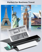 Phomemo Portable Printers Wireless for Travel - Bluetooth Thermal Printer Supports 8.5" X 11" Letter, Inkless Printer Compatible with Phone Laptop for Home Use Car Office School, Come with Carry Case