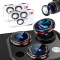 X-it 2 Pack Camera Lens Protector, Shatterproof Anti-Scratch Ultra HD Camera Protector, Anti-Glare Tempered Glass Lens Protector for iPhone 16 Pro Max/16Pro/15 Pro Max/15Pro/14 Pro Max/14Pro,Black Red