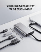 Belkin USB C Hub, 4-in-1 Multi-Port Laptop Dock with 4K HDMI, USB C Docking Station with 100 Watt Pass-Through Power Delivery, 2 X USB A Ports For MacBook Pro, Air, iPad Pro, Chromebook and More