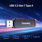 2 Pack 64GB USB Flash Drive, Metal Thumb Drives, USB 3.2 Up to 200MB/s Type A Memory Stick for Storage and Backup, F309