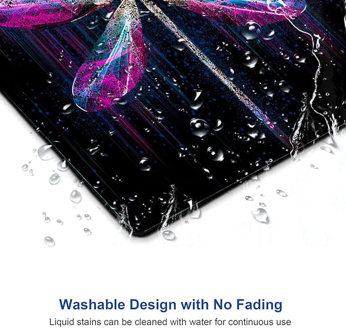 Hokafenle Mouse Pad, Purple Dragonfly Mouse Pad, Square Custom Mouse Mat Waterproof Mousepad Non-Slip Rubber Base MousePads for Office Home Laptop