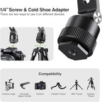 elitehood Magnetic Phone Tripod Mount for Magsafe, Aluminum iPhone Tripod Mount Adapter with 1/4” Screw, Cold Shoe Phone Holder for Camera, Compatible with iPhone 16/15/14/13 Series