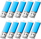 KOOTION 1GB Flash Drive 10 Pack USB 2.0 Memory Stick Capped Jump Drive Thumb Drive, Blue