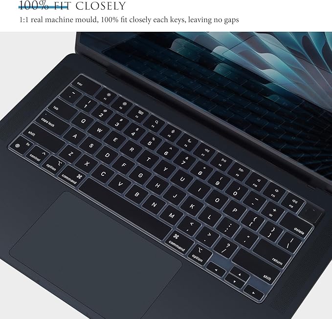 Keyboard Cover for 2025 2024 2023 MacBook Air 15.3 inch M4 M3 M2 Chip A3241 A3114 A2941,Apple MacBook Air 13.6 inch A3240 A3113 A2681 Keyboard Skin Protector