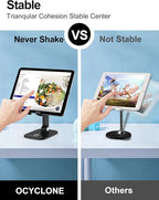 OCYCLONE Phone Stand, Adjustable Height and Angle Foldable Cell Phone Stand Holder for Desk, Taller iPhone Stand Compatible with 4.7"-13" Smartphones iPad Tablet, Black