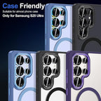 for Samsung Galaxy S25 Ultra Camera Lens Protector, Individual Metal Ring Tempered Glass Lens Cover, [Strong Adsorption] Scratch Resistant Ultra-Thin HD Clear Lens Cover, 1 Set-Slivery Ring