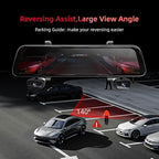 2025 Rearview Mirror Camera for Cars,12'' Mirror Dash Cam 4 Channel, 360 Dashcam Front Rear Inside,Touch Screen Backup Camera,IR Night Vision,WiFi,APP,GPS, 24/7 Recording Parking Monitor,Free 128GB SD