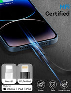 MINLU USB Type C to Lightning Cable 4Ft 2Pack, Retractable iPhone Charger Fast Charging for Retractable Car USBC iPhone Cord for iPhone14/13/12/11 Pro Max/XS/XR/X/iPad/CarPlay