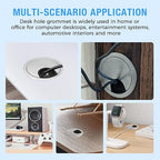 Desk Grommet 3-1/8" (80 mm), Desk Cord Hole Cover, Cable Grommet ABS Plastic, Desk Hole Grommet for Office and Home Table Cable, Detachable Cable Cord Organizer (Silver Sand 2 Pcs)