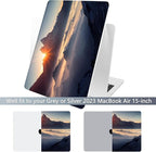 Batianda Premium Case for New MacBook Air 15 inch 2025 M4 2024 2023 with M3 M2 Chip Model A3241/A3114/A2941, Designed Protective Plastic Hardshell & Keyboard Cover & Screen Protector, Sunrise