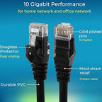 Rapink Patch Cables Cat6 10ft (24 Pack), Ethernet Patch Cable 10G, Cat 6 Patch Cable for Patch Panel to Switch, Flexiable Cat 6 Ethernet Cable with Gold Plated Black