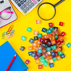 Poen 100 Pcs 16mm Dice Set Bulk, 6 Sided Standard Colored Dices with Numbers, D6 Polyhedral Games Dice for Board Games, Parties (Transparent Color)