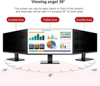 [2 Pack Computer Privacy Screen Shield Compatible for 23.6/23.8/24 Inch 16:9 Widescreen Desktop Monitor - Anti Glare & Blue Light Filter - Hanging Design for Easy On/Off