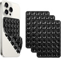 3 Pack Double Sided Silicone Suction Cup Phone Case Mount, Hands-Free Silicon Phone Grip with Higher Suction Power for Selfies and Videos, Non Slip Phone Accessories, Black