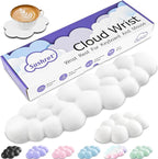 Cloud Wrist Rest Keyboard, Cloud Keyboard Wrist Pad Set with PU Leather Memory Foam, Cute Arm Rest for Palm Support, PC/Gaming Desk Accessories/Office Setup/Computer Hand Cushion - White