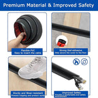 4ft Floor Cord Cover,Cord Hider Floor Black,Extension Cable Cover Power Cord Protector Floor,Floor Cable Management Prevent Cable Trips,Cord Protector Cord Cavity:0.47" (W) x 0.24" (H)