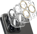 LucBuy 3PCS Sparkling Camera Lens Protector for iPhone 14 Pro/iPhone 14 Pro Max, Full Clear Acrylic Cover with Shiny Colorful Glitter Designed Decoration Back Camera Protector