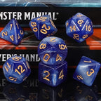 QMAY DND Dice Set -D&D Polyhedral Dice (7 Pcs) for Dungeons and Dragons (Deep Blue Sky)